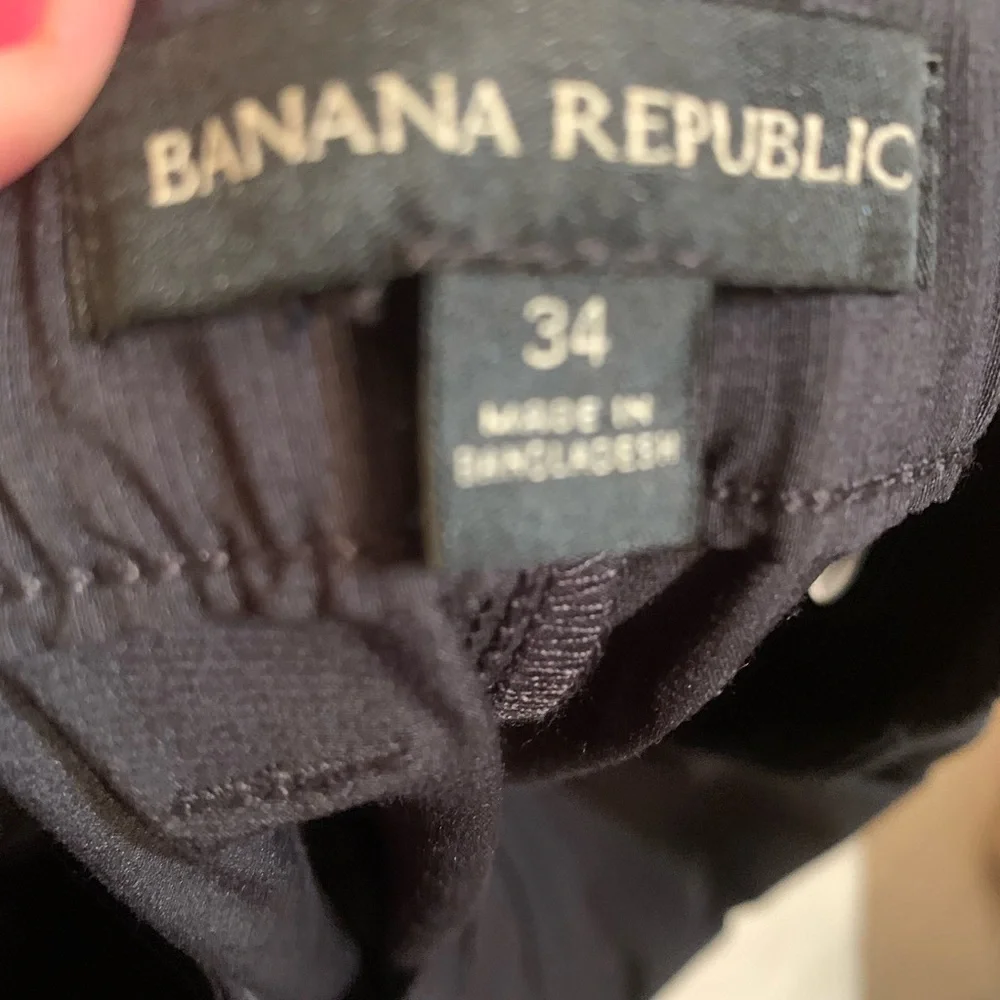 Banana Republic Men's Black Microfiber Flat Front Shorts 34x10